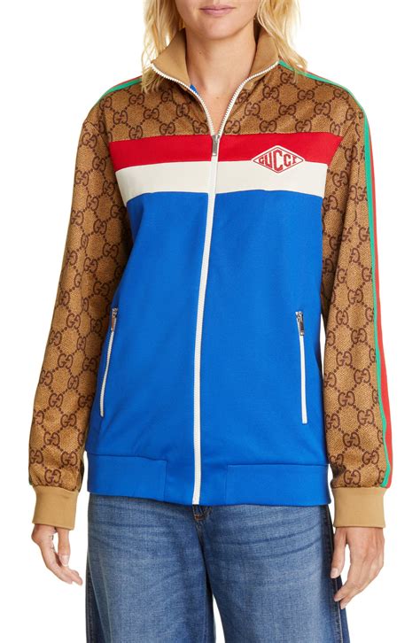 gucci oversized track jersey|Gucci track jacket women.